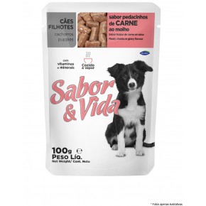 Sabor & Vida Sache Cães Filhotes Carne ao Molho 85g